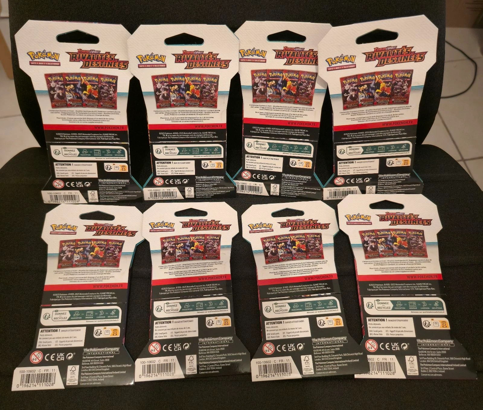 Pokémon Lot de 8 Boosters EV10 Rivalités Destinées sous Blister – photo 2